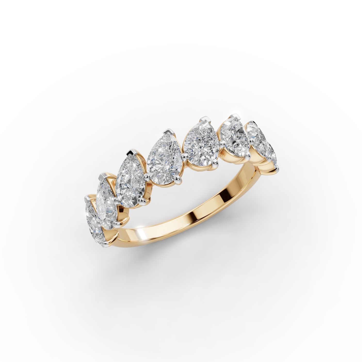 Iconic Grace Pear Lab-Grown Diamond Bands Ring in yellow gold