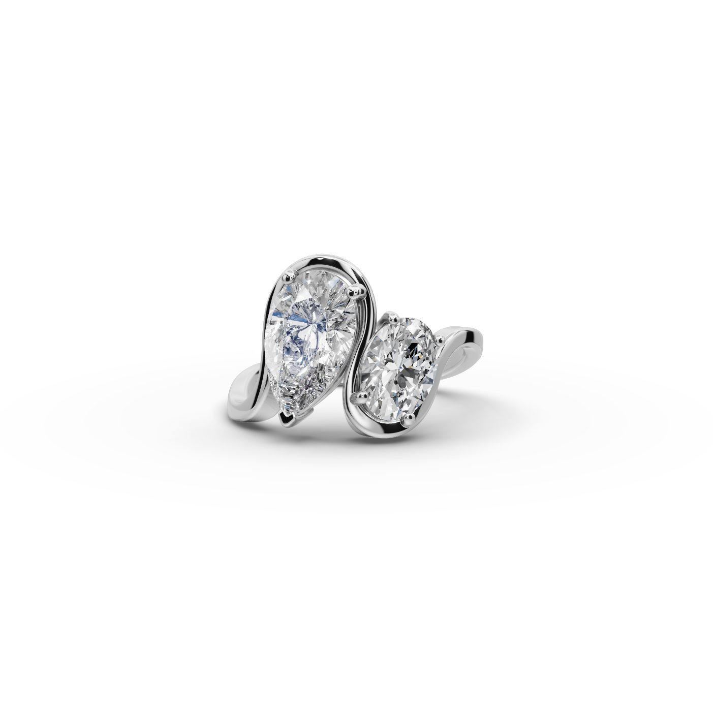 Opulent Bloom Pear Lab-Grown Diamond Two Stone Toi Et Moi in white gold