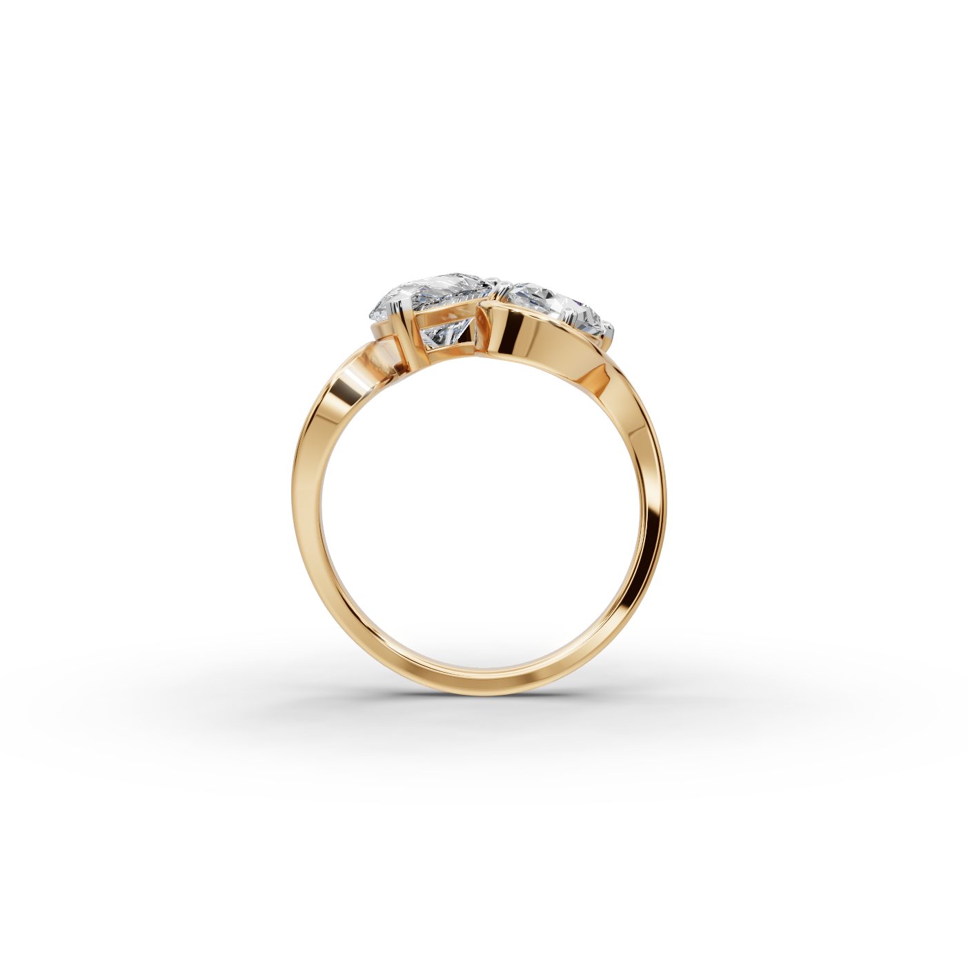 Opulent Bloom Pear Lab-Grown Diamond Two Stone Toi Et Moi in yellow gold