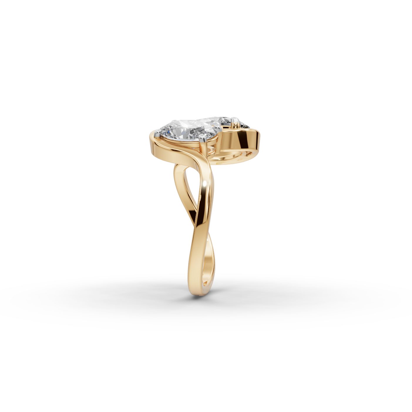 Opulent Bloom Pear Lab-Grown Diamond Two Stone Toi Et Moi in yellow gold