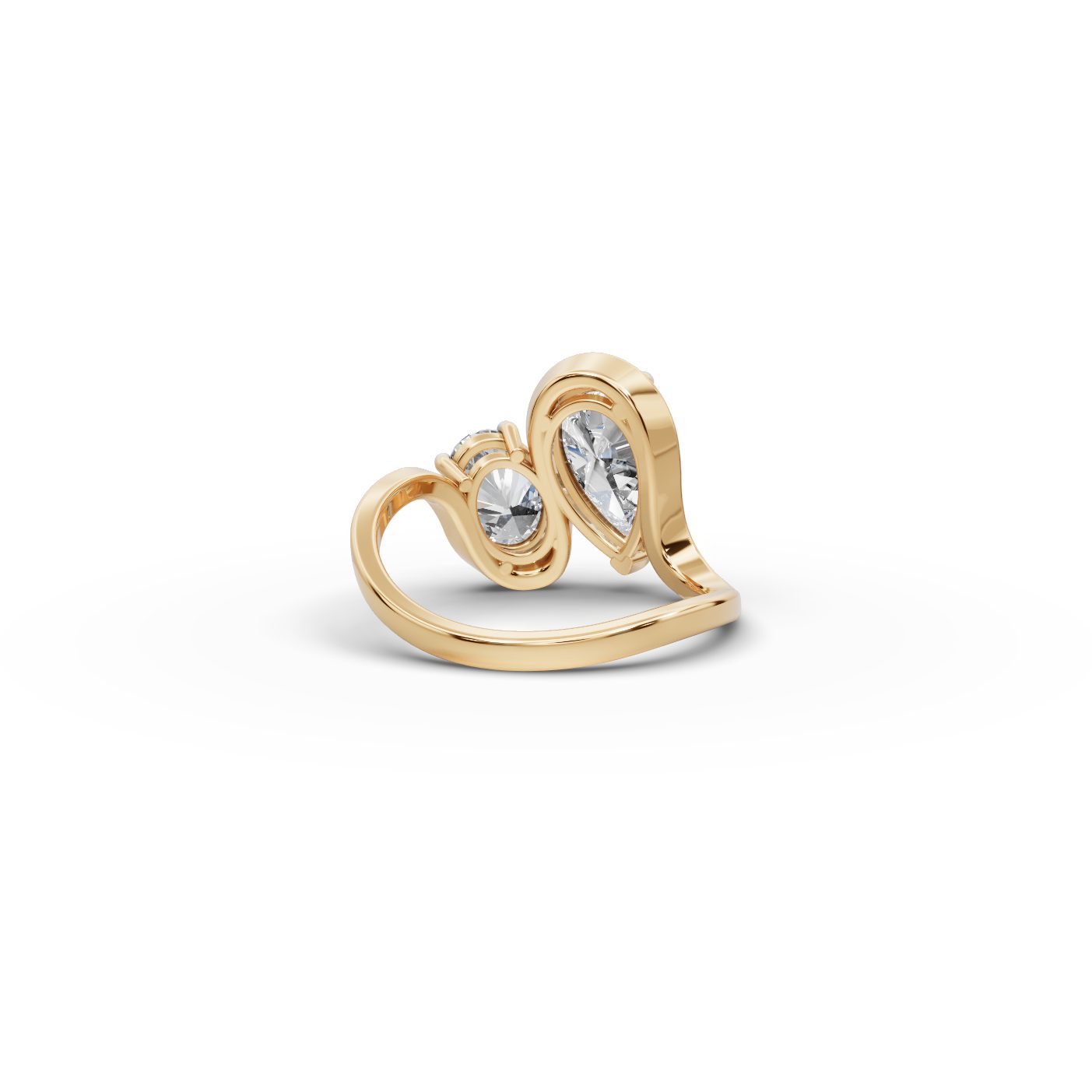 Opulent Bloom Pear Lab-Grown Diamond Two Stone Toi Et Moi in yellow gold