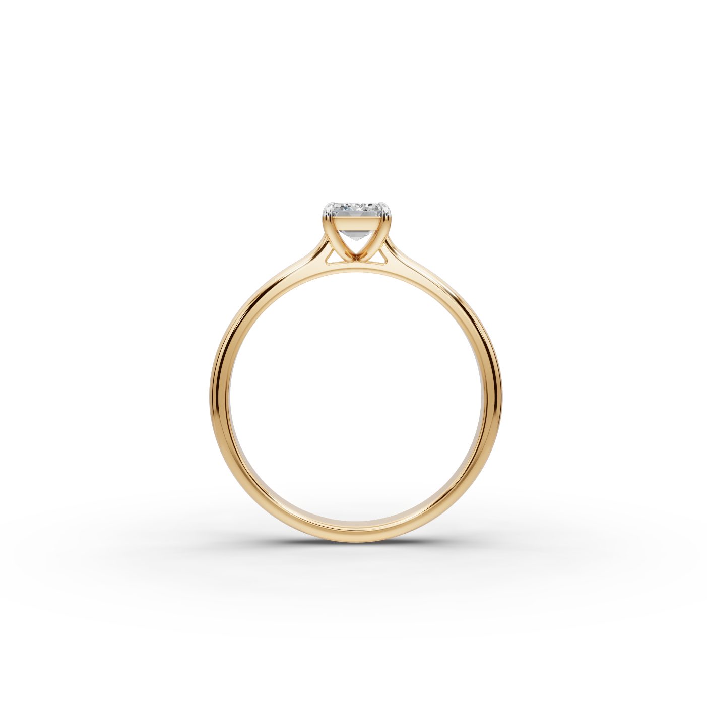 Pristine Bloom Emerald Lab-Grown Diamond Solitaire Ring in yellow gold