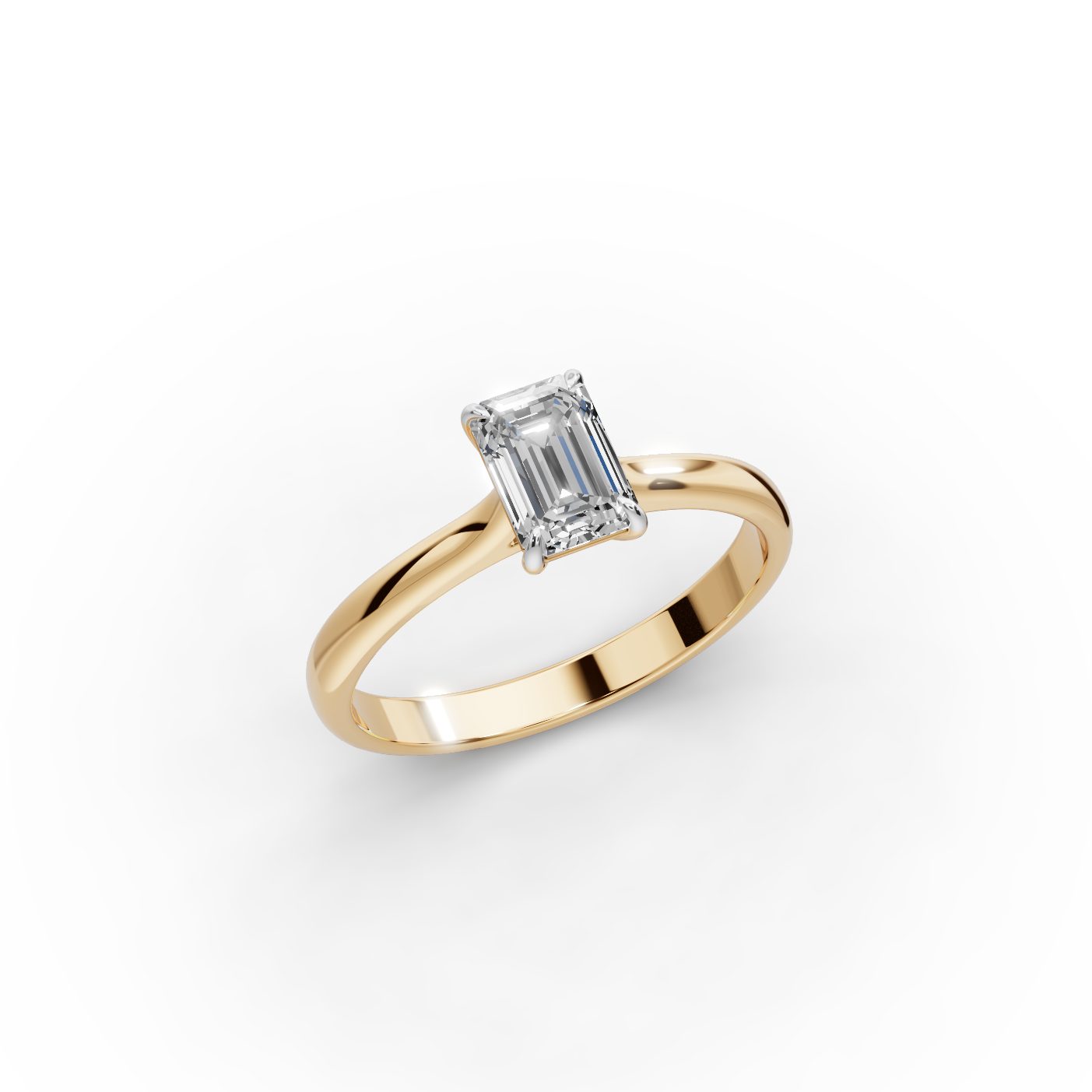 Pristine Bloom Emerald Lab-Grown Diamond Solitaire Ring in yellow gold