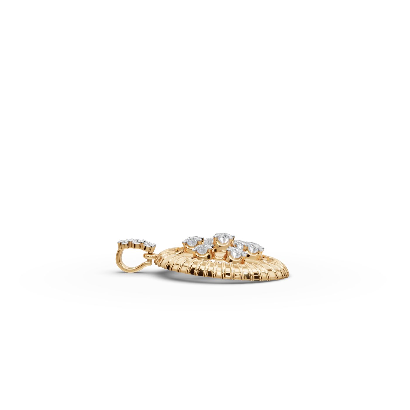 Morning Cascade Round Lab-Grown Diamond Cluster Pendant in yellow gold