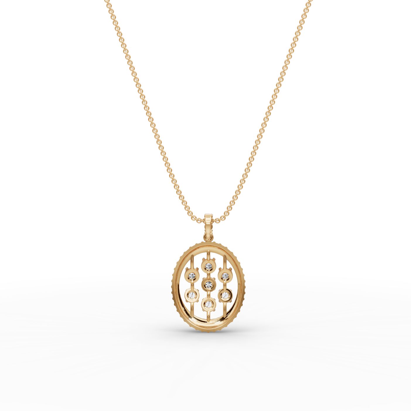 Morning Cascade Round Lab-Grown Diamond Cluster Pendant in yellow gold