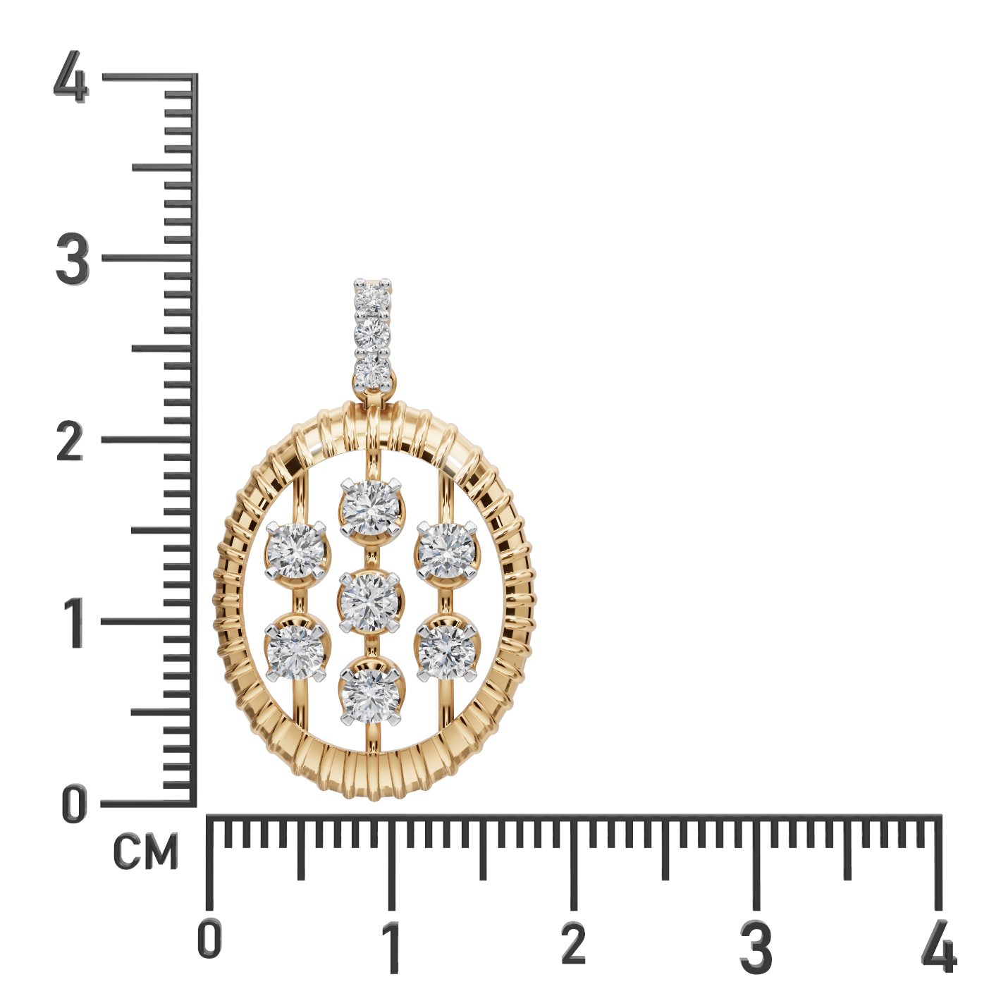 Morning Cascade Round Lab-Grown Diamond Cluster Pendant in yellow gold