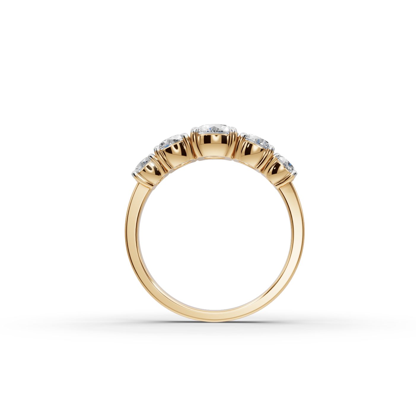 Golden Ember Round Lab-Grown Diamond Five Stone Ring in yellow gold