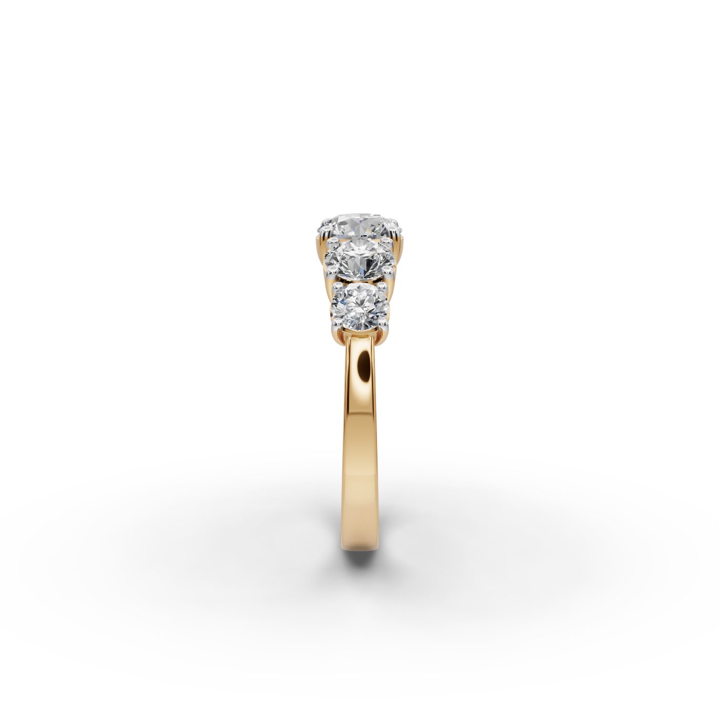 Golden Ember Round Lab-Grown Diamond Five Stone Ring in yellow gold
