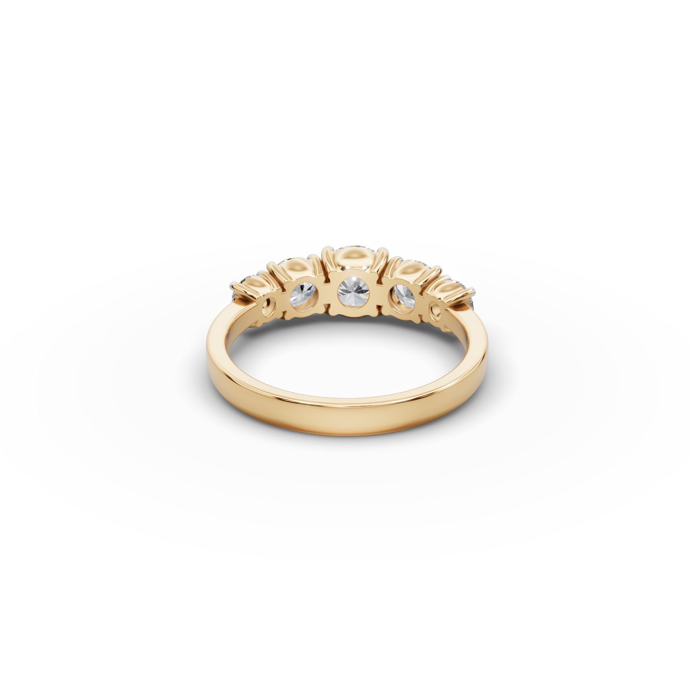 Golden Ember Round Lab-Grown Diamond Five Stone Ring in yellow gold