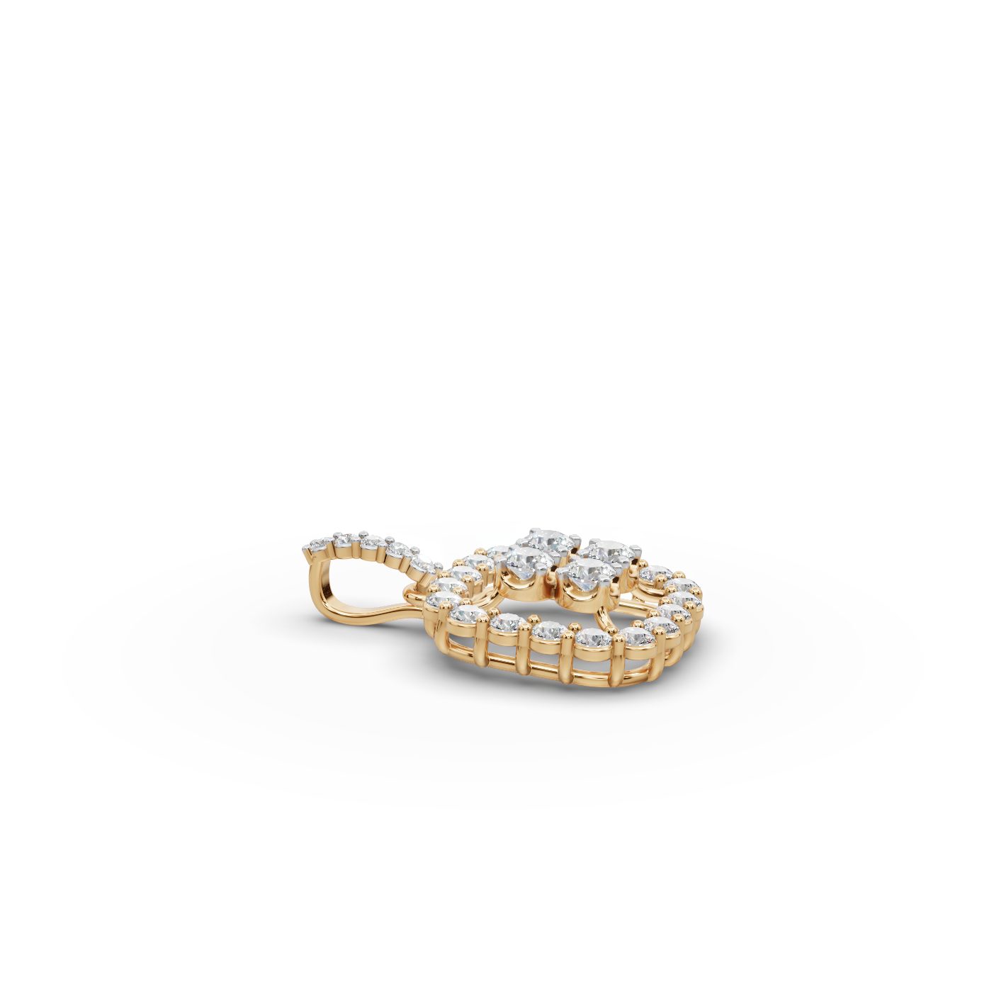 Enduring Reverie Round Lab-Grown Diamond Cluster Pendant in yellow gold