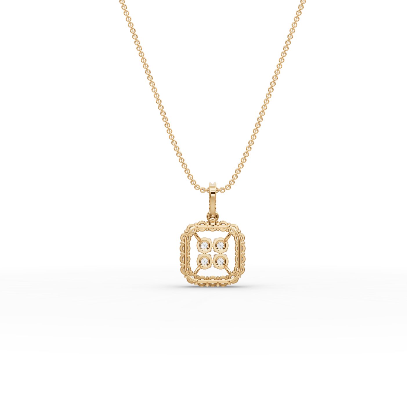 Enduring Reverie Round Lab-Grown Diamond Cluster Pendant in yellow gold