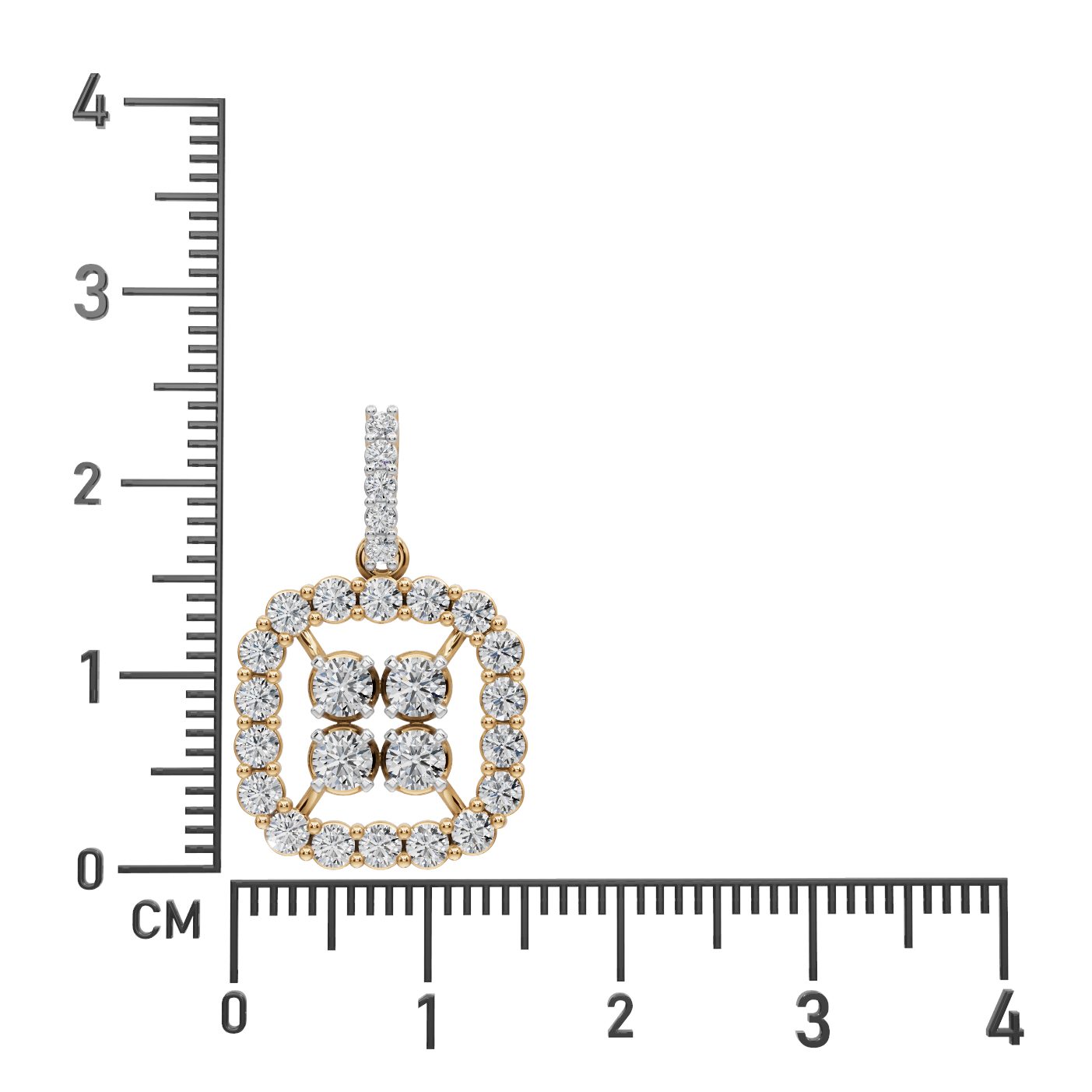 Enduring Reverie Round Lab-Grown Diamond Cluster Pendant in yellow gold