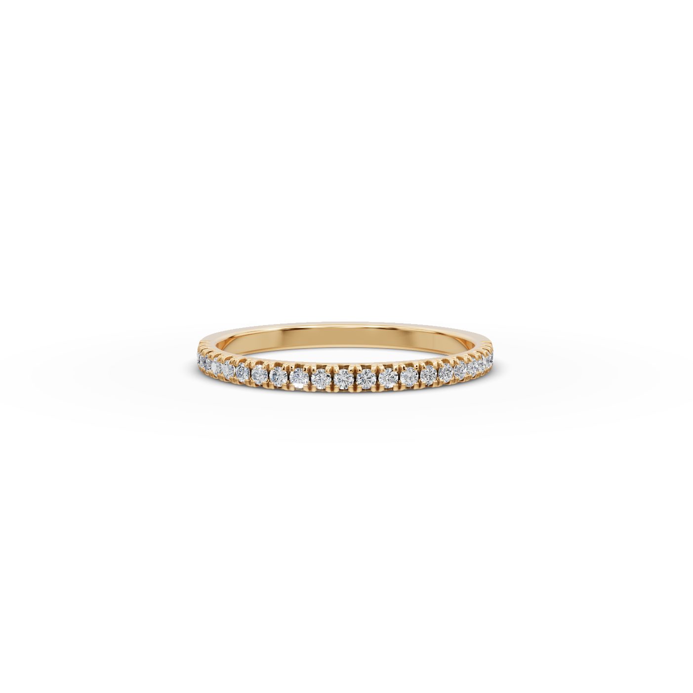 Elegant Signature Round Lab-Grown Diamond Eternity Ring in yellow gold, set with lab-grown diamonds