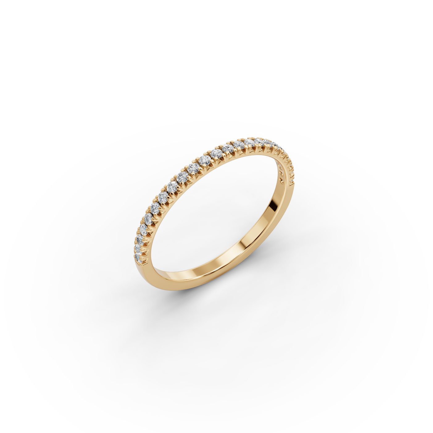 Elegant Signature Round Lab-Grown Diamond Eternity Ring in yellow gold