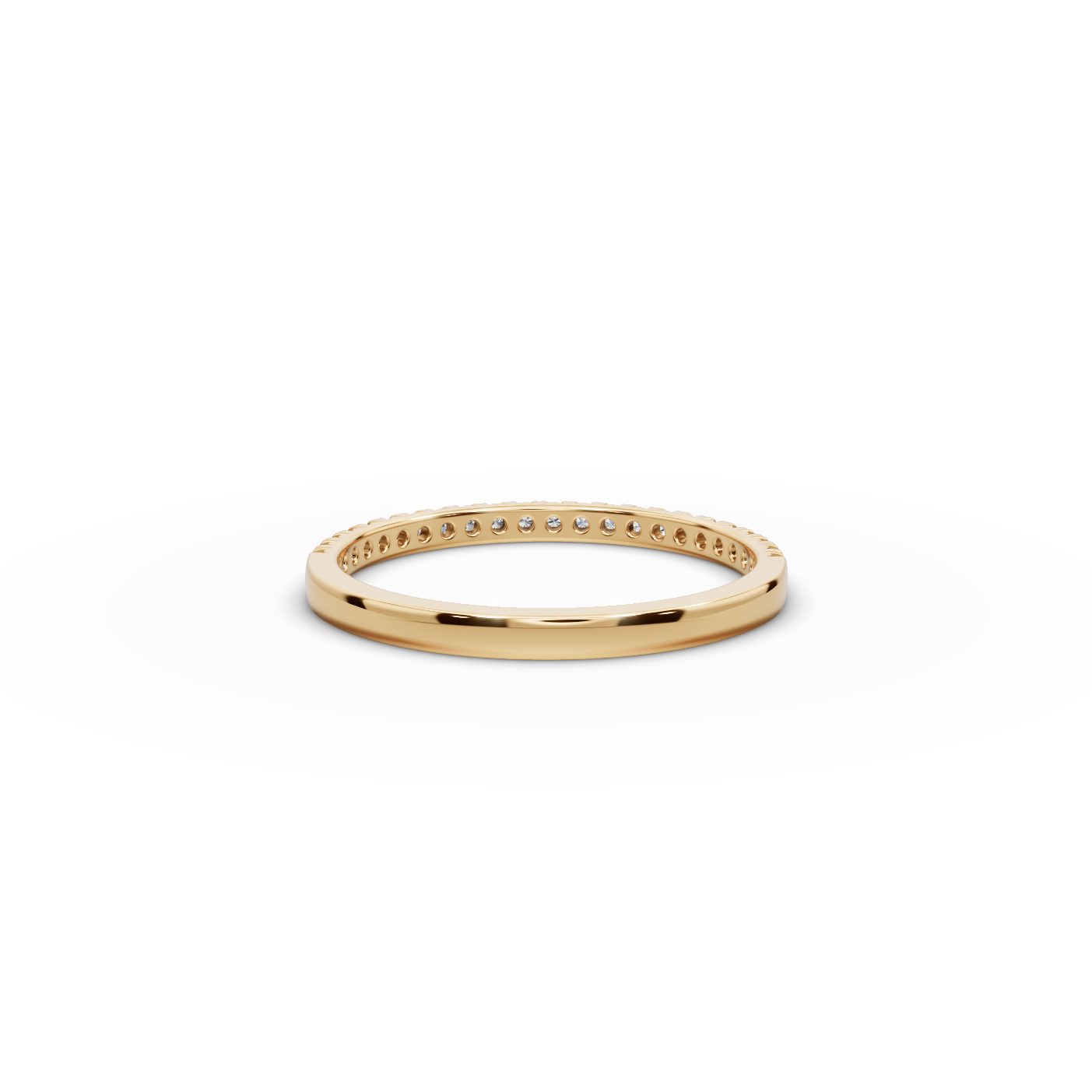 Elegant Signature Round Lab-Grown Diamond Eternity Ring in yellow gold