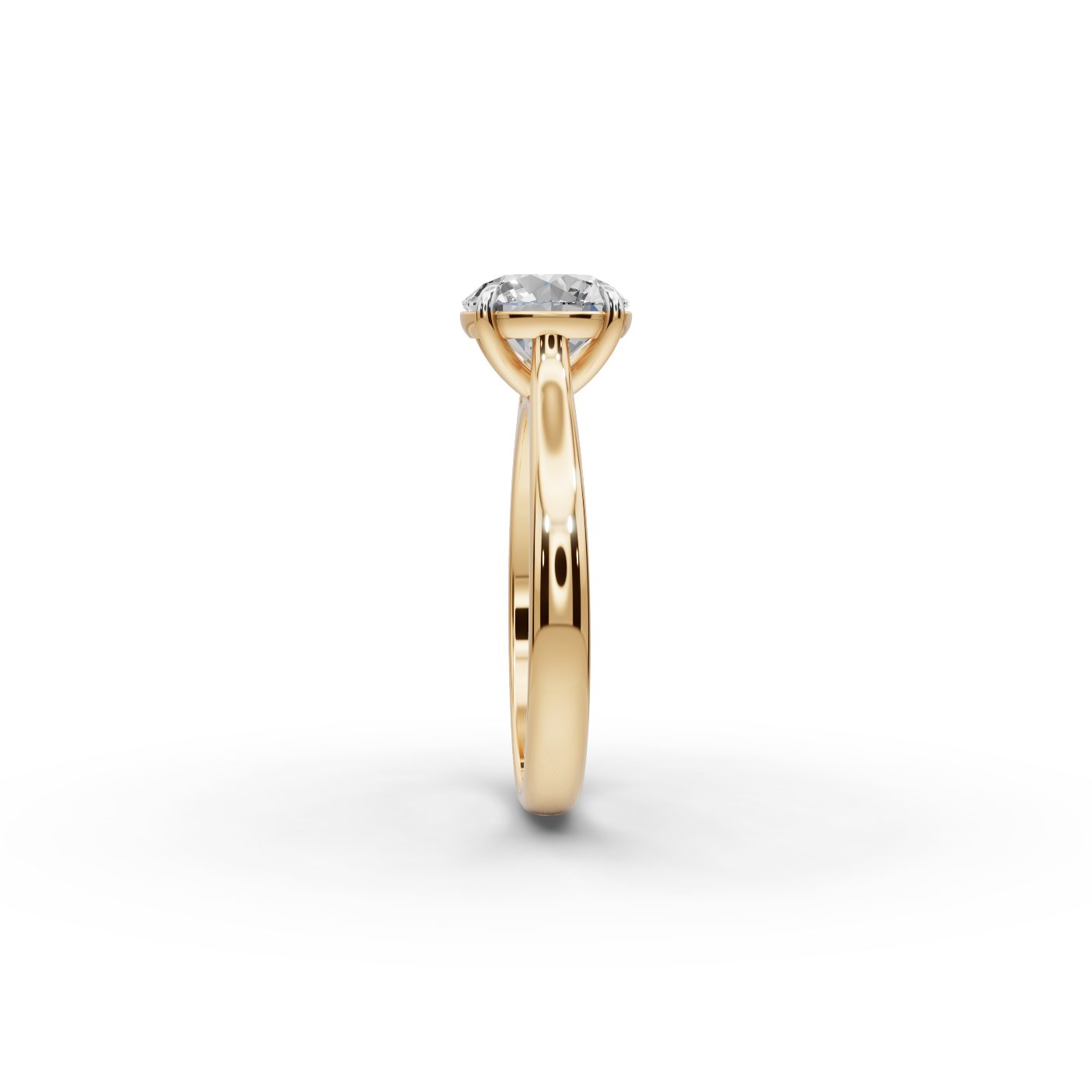 Delicate Signature Round Lab-Grown Diamond Solitaire Ring in yellow gold