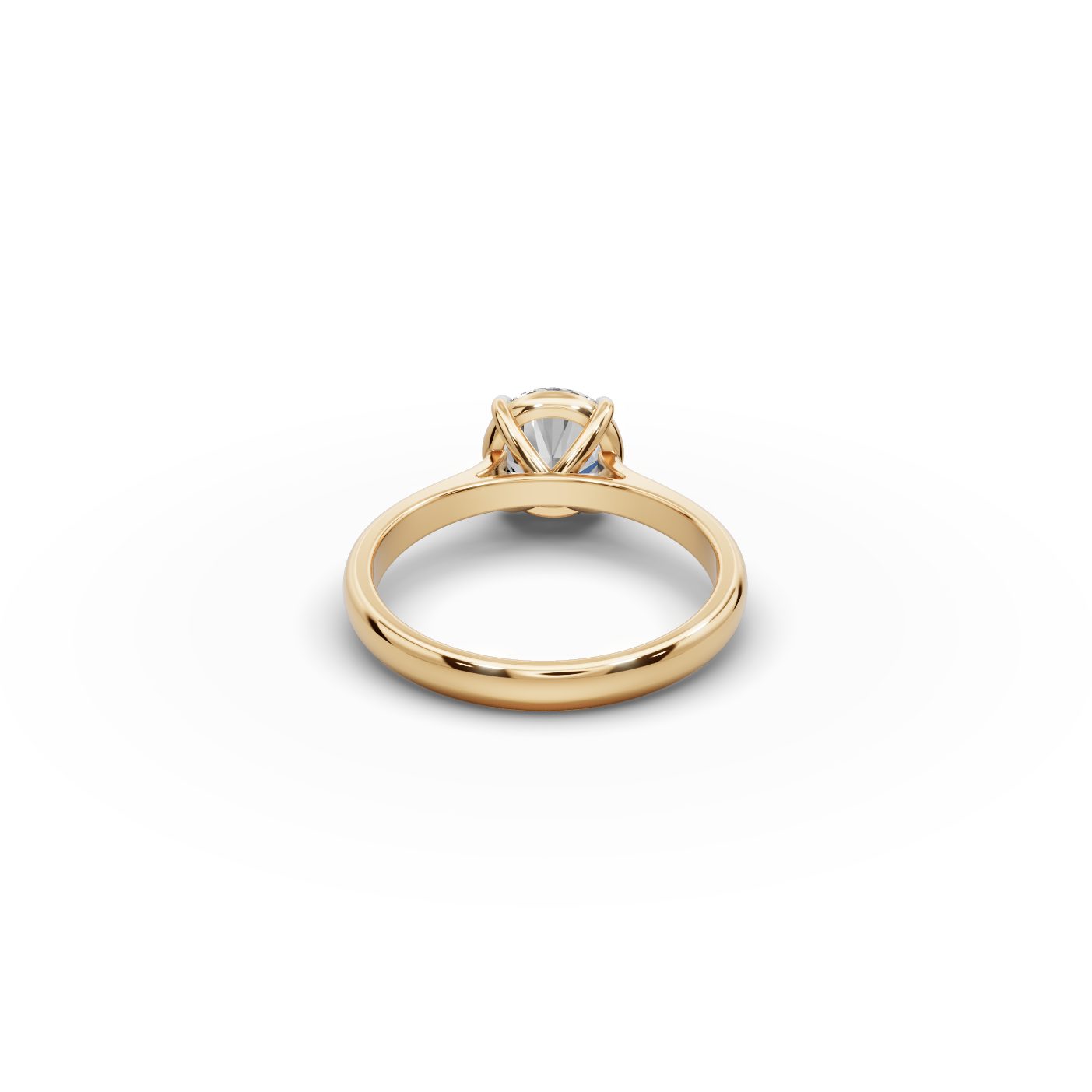 Delicate Signature Round Lab-Grown Diamond Solitaire Ring in yellow gold