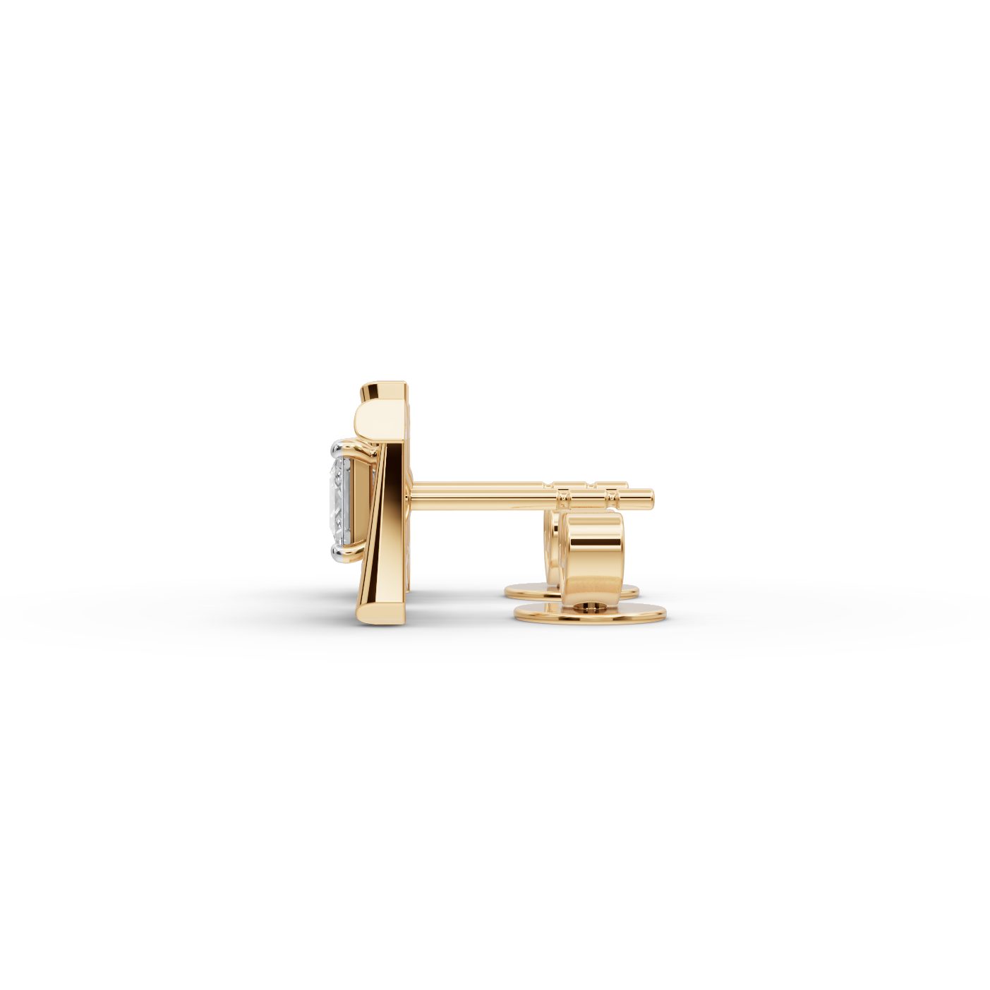 Celestial Aura Princess Lab-Grown Diamond Studs Earring in yellow gold