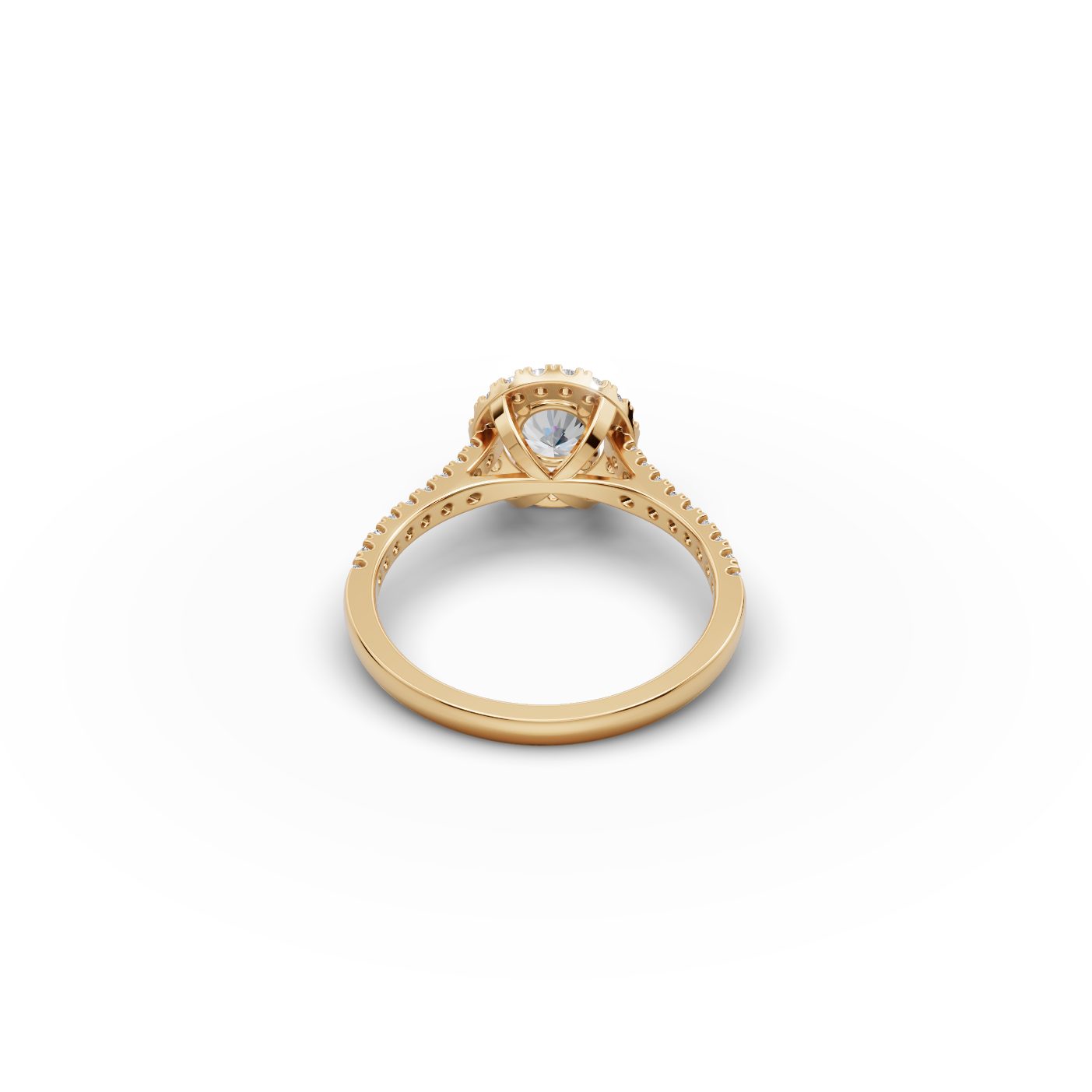 Eternal Aura Round Lab-Grown Diamond Halo Ring in yellow gold