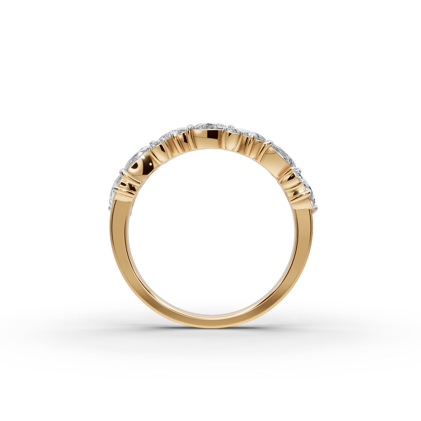 Midnight Glow Pear Lab-Grown Diamond Bands Ring in yellow gold