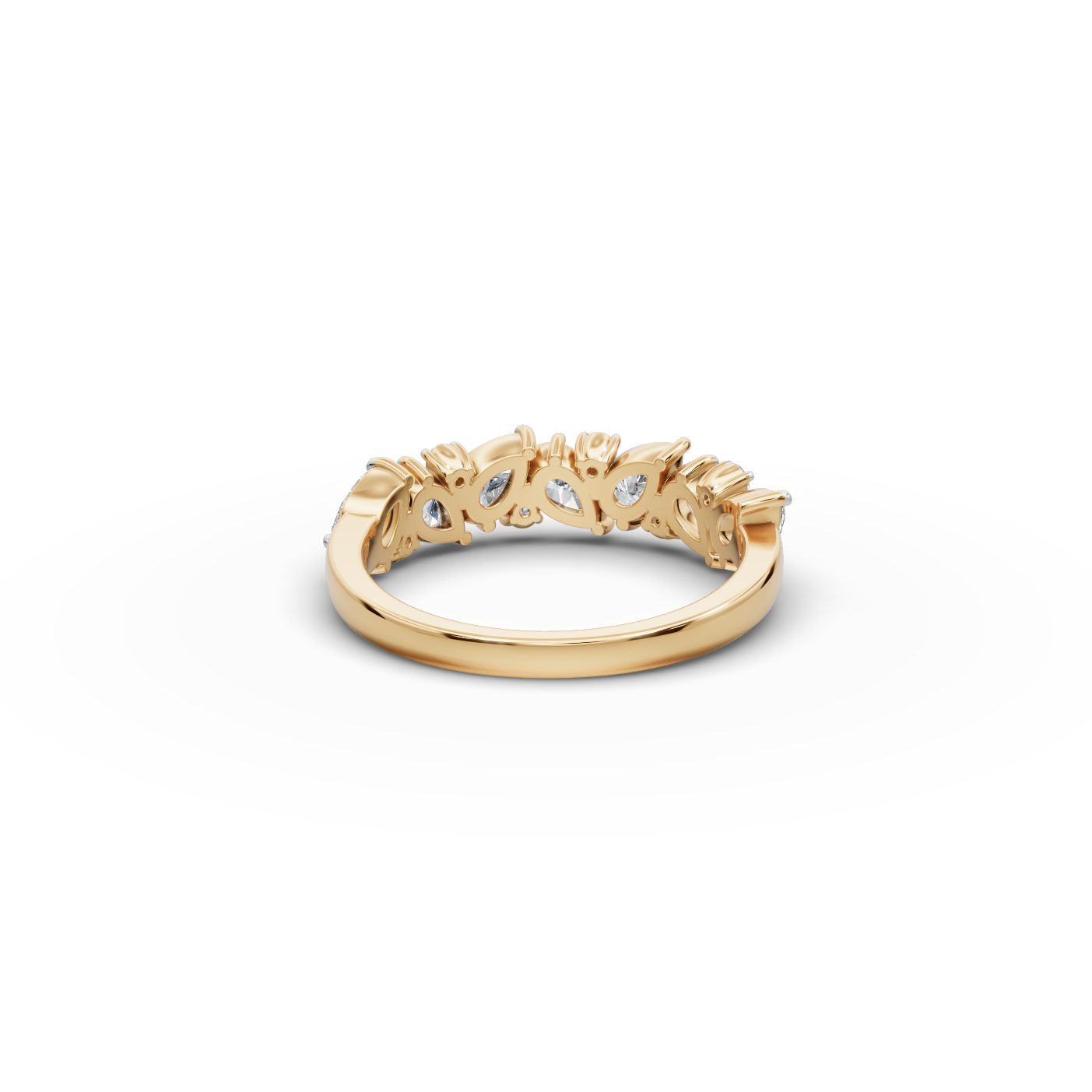Midnight Glow Pear Lab-Grown Diamond Bands Ring in yellow gold