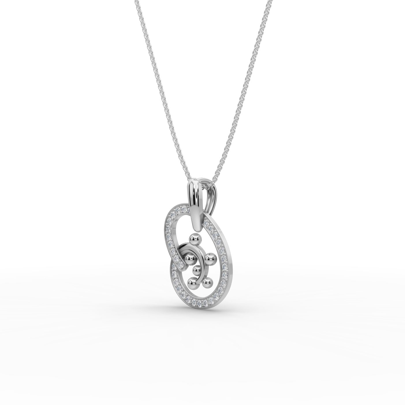 Endless Cascade Swirl Lab-Grown Diamond Silver Pendant in silver