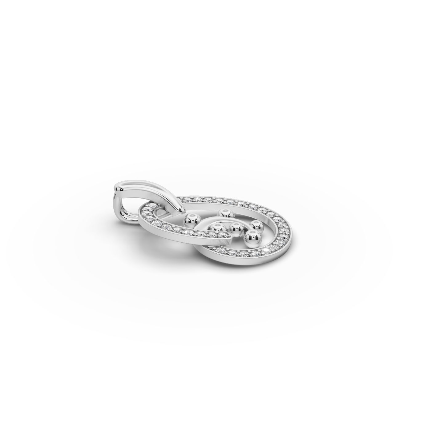 Endless Cascade Swirl Lab-Grown Diamond Silver Pendant in silver