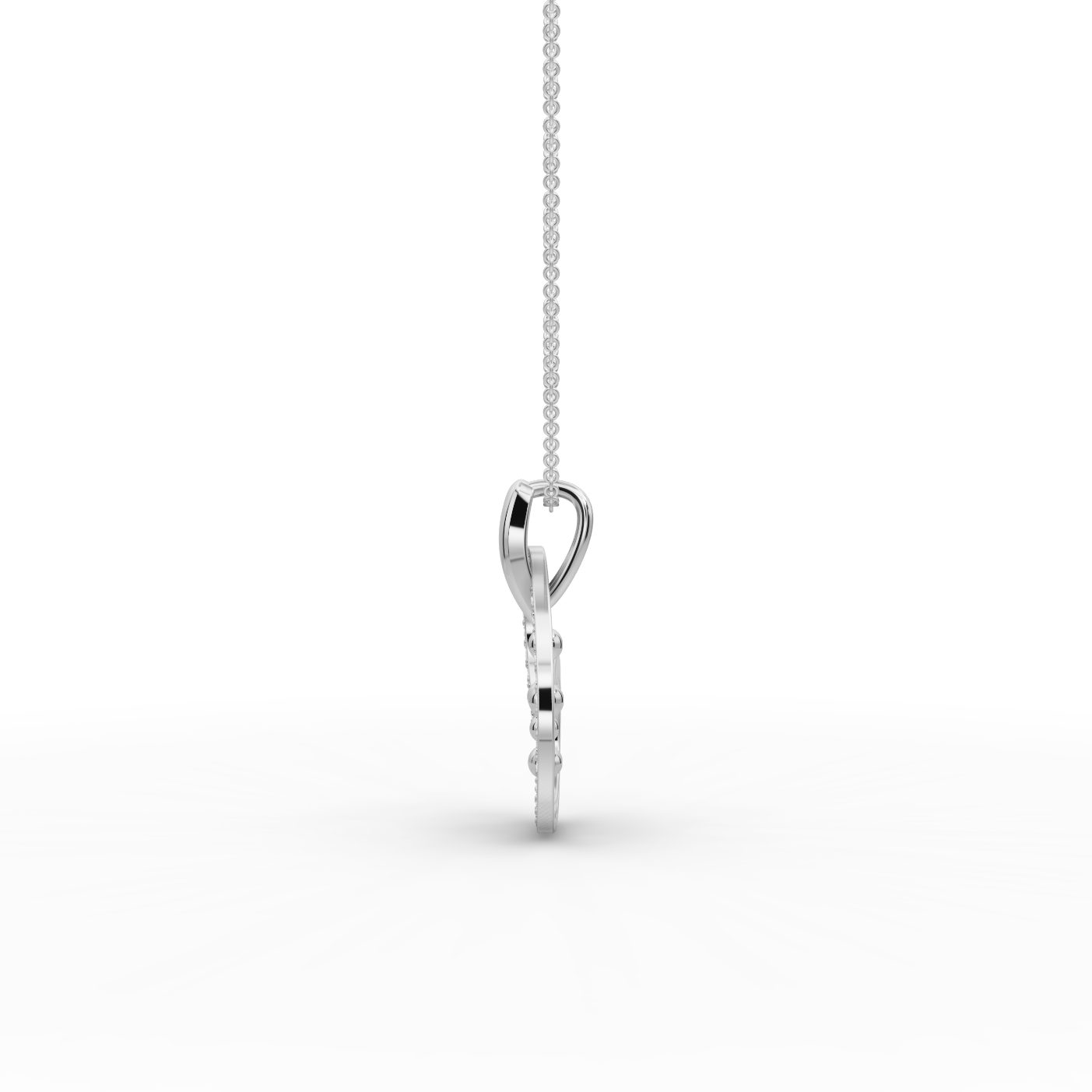 Endless Cascade Swirl Lab-Grown Diamond Silver Pendant in silver