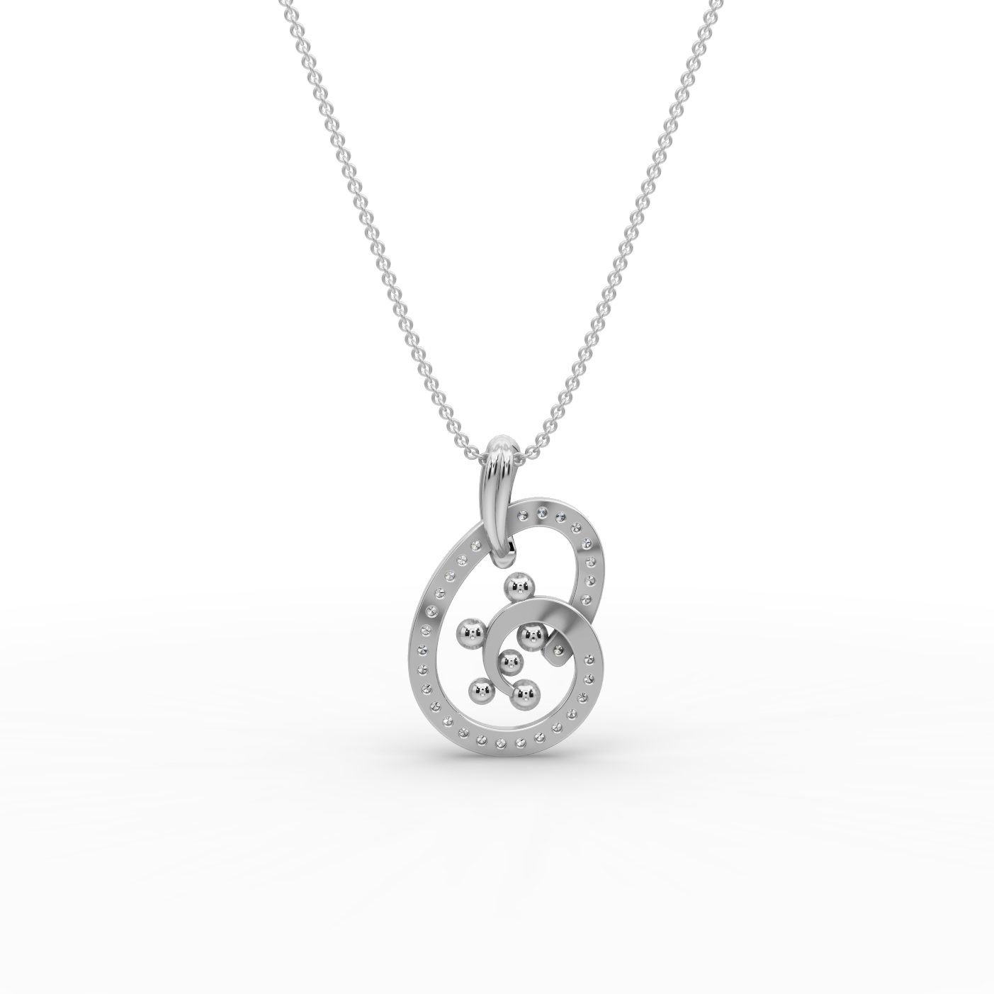 Endless Cascade Swirl Lab-Grown Diamond Silver Pendant in silver