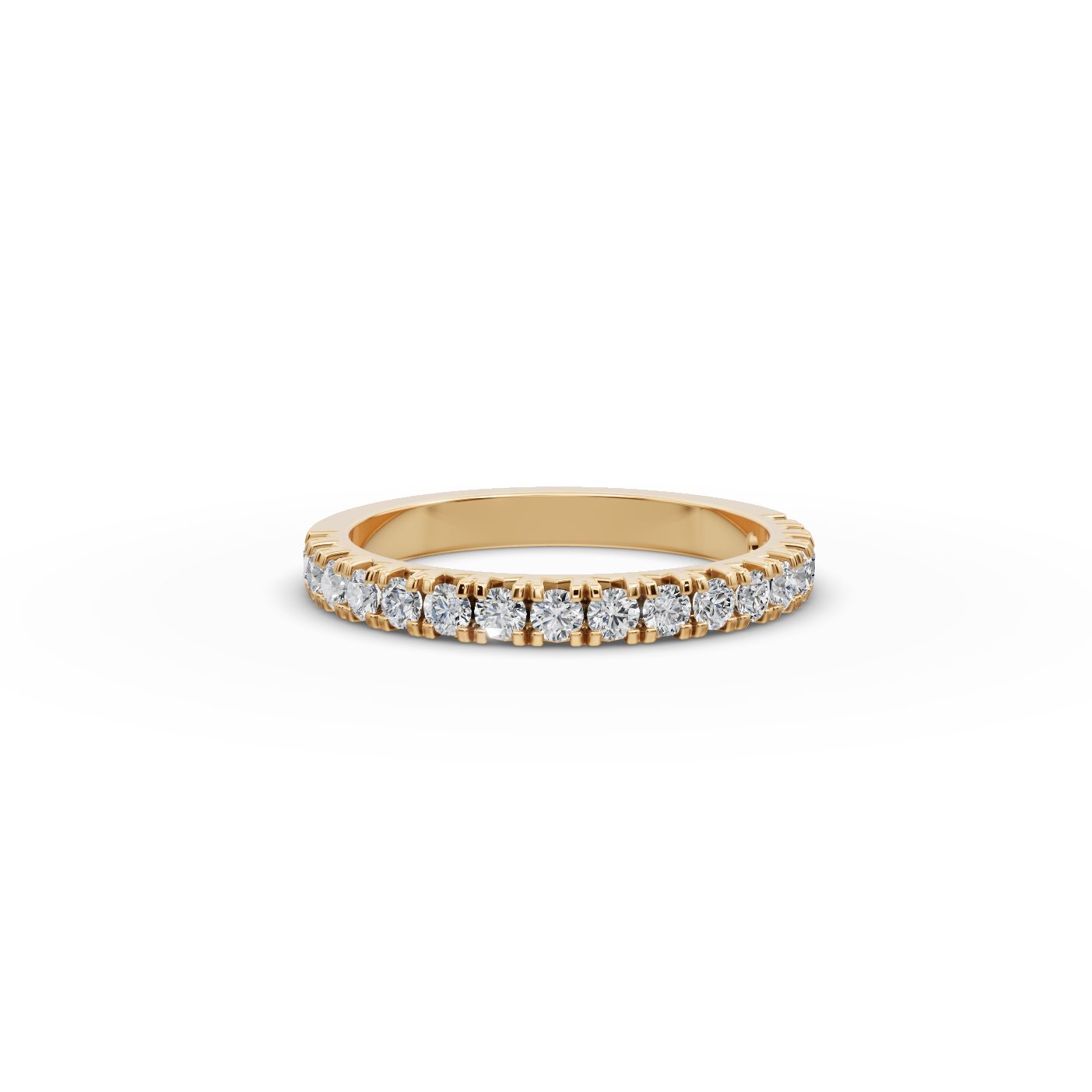 Elegant Promise Round Lab-Grown Diamond Eternity Ring in yellow gold, set with lab-grown diamonds