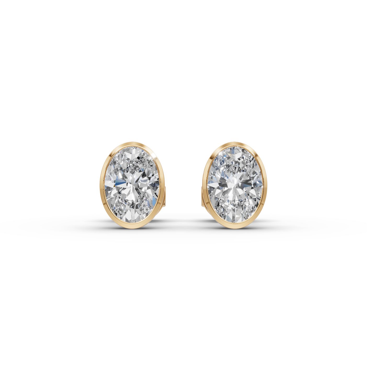 Iconic Cascade Oval Lab-Grown Diamond Studs Earring in yellow gold