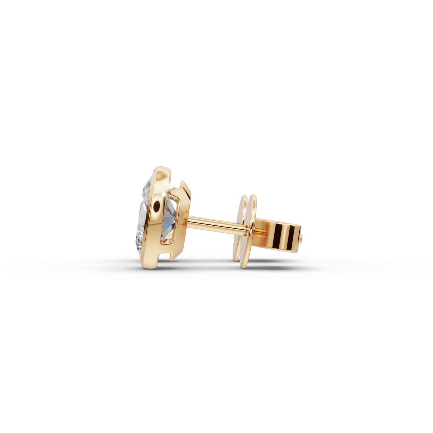 Iconic Cascade Oval Lab-Grown Diamond Studs Earring in yellow gold
