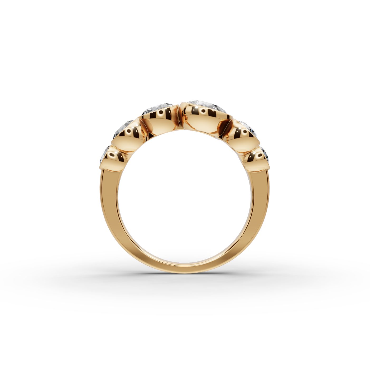 Graceful Ember Pear Lab-Grown Diamond Five Stone Ring in yellow gold
