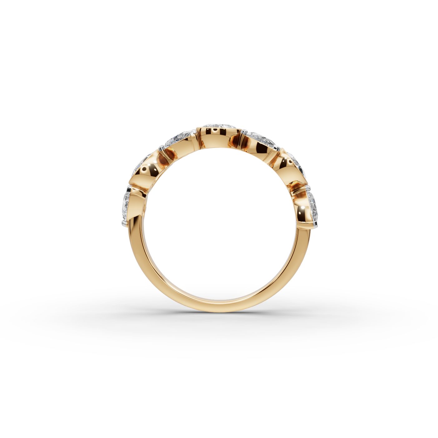 Endless Dew Pear Lab-Grown Diamond Bands Ring in yellow gold