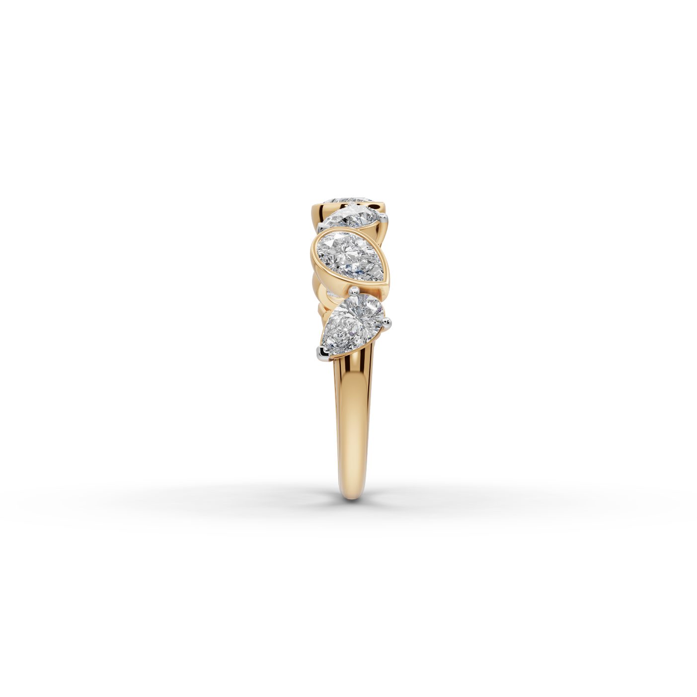Endless Dew Pear Lab-Grown Diamond Bands Ring in yellow gold