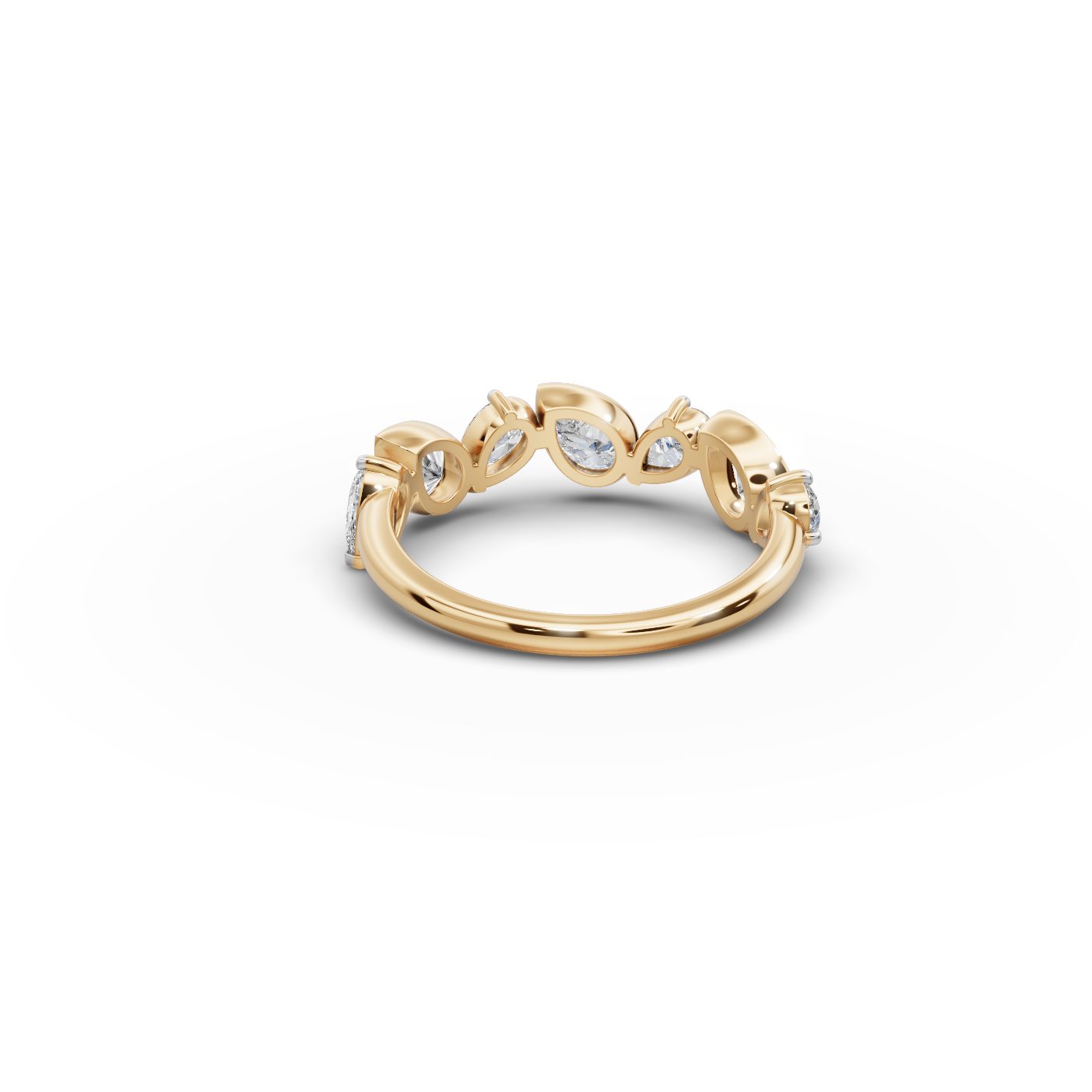 Endless Dew Pear Lab-Grown Diamond Bands Ring in yellow gold