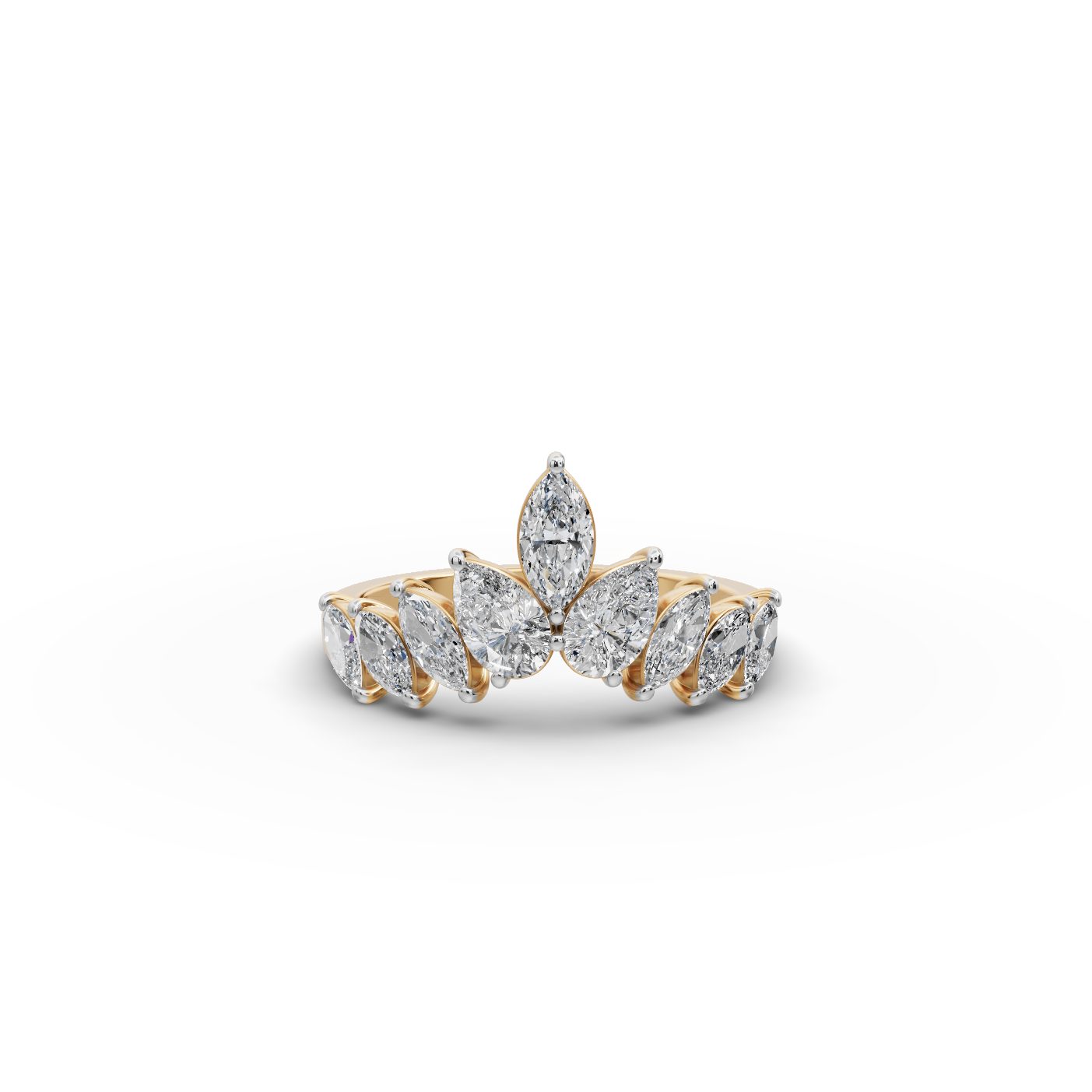 Timeless Ember Pear Lab-Grown Diamond Bands Ring in yellow gold, set with lab-grown diamonds