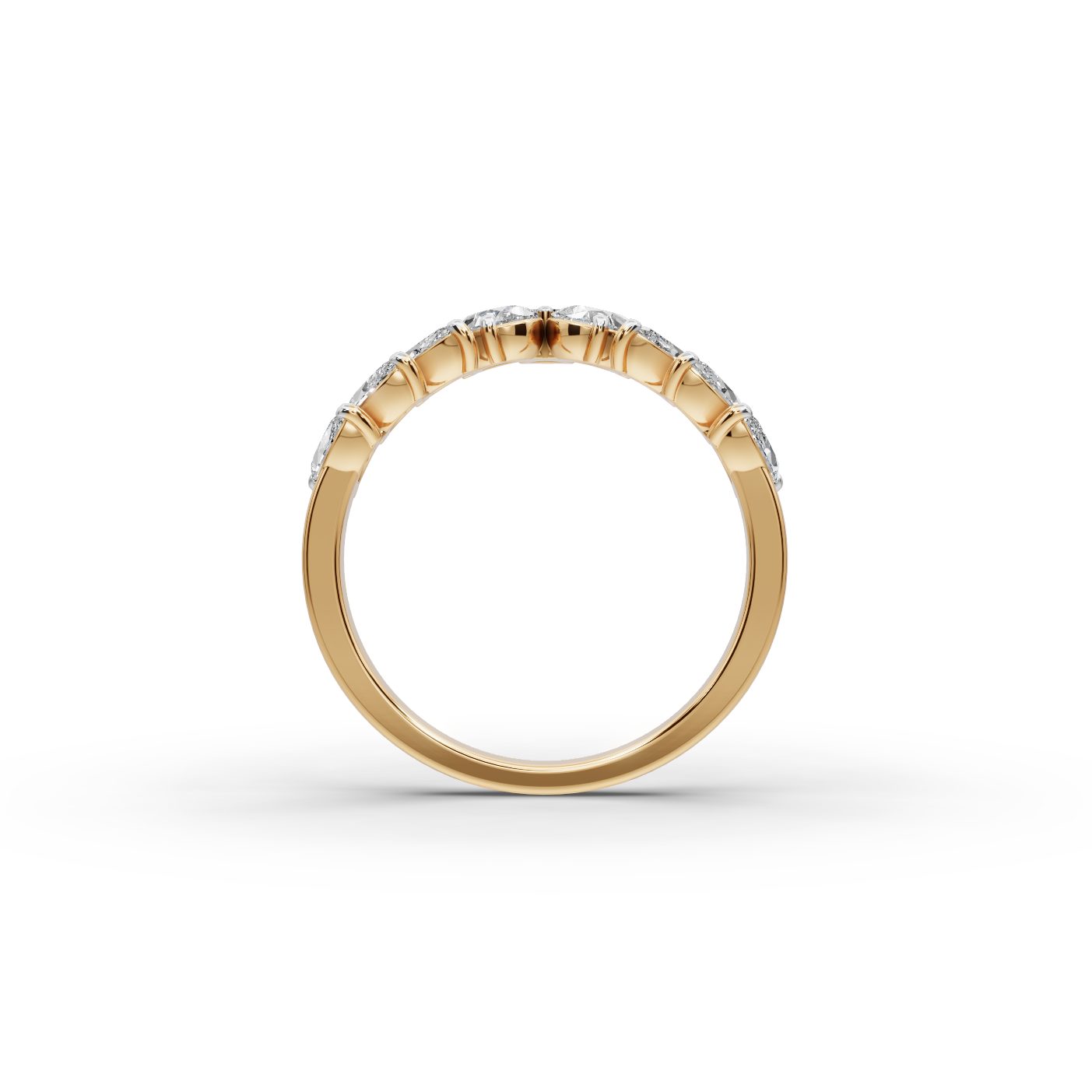 Timeless Ember Pear Lab-Grown Diamond Bands Ring in yellow gold
