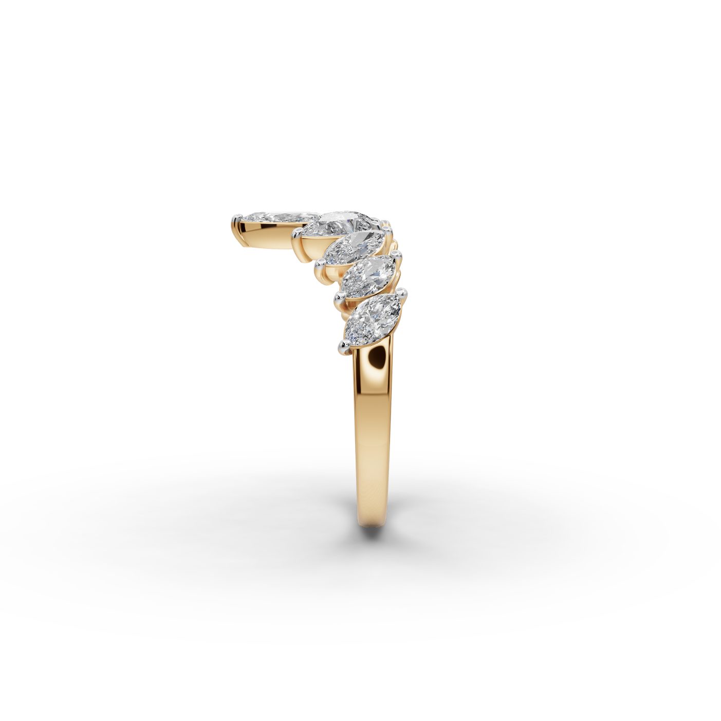 Timeless Ember Pear Lab-Grown Diamond Bands Ring in yellow gold