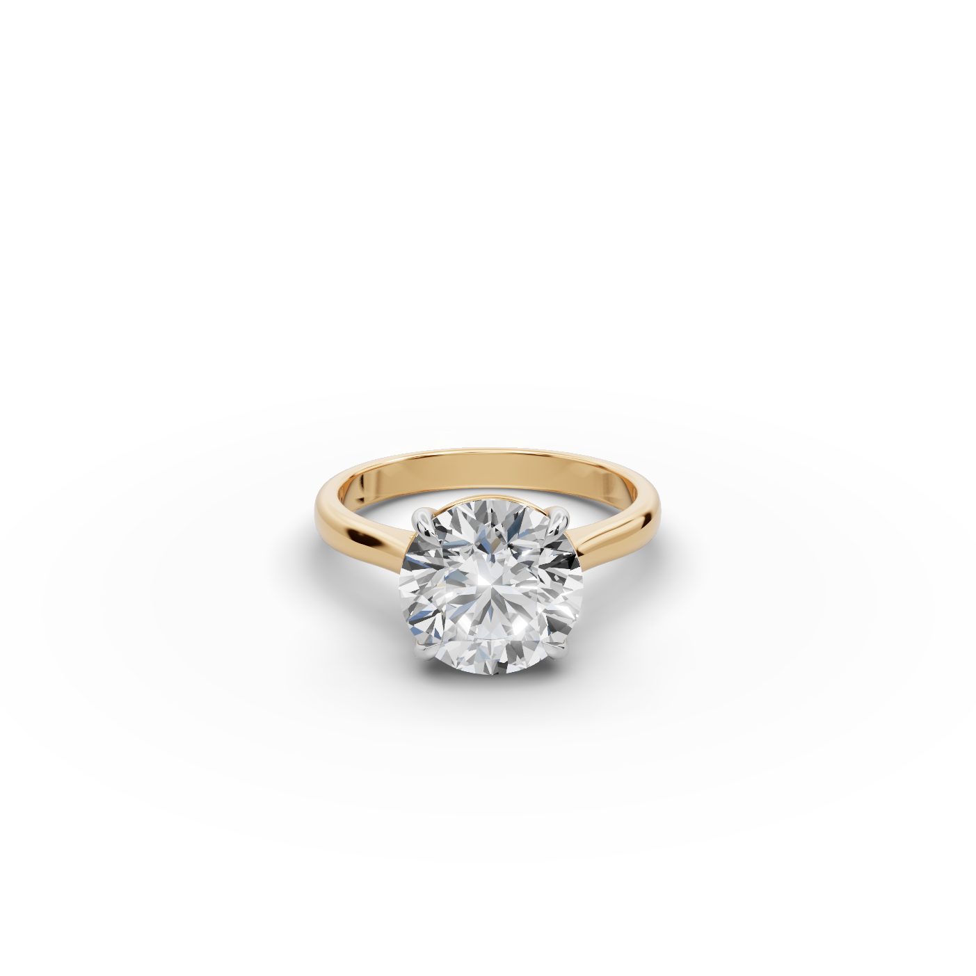 Midnight Line Round Lab-Grown Diamond Solitaire Ring in yellow gold, set with lab-grown diamonds