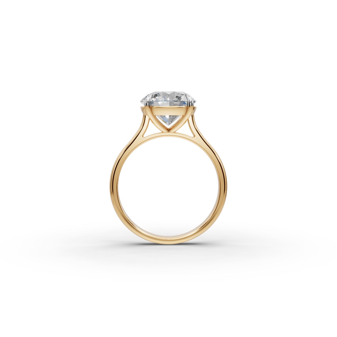 Midnight Line Round Lab-Grown Diamond Solitaire Ring in yellow gold