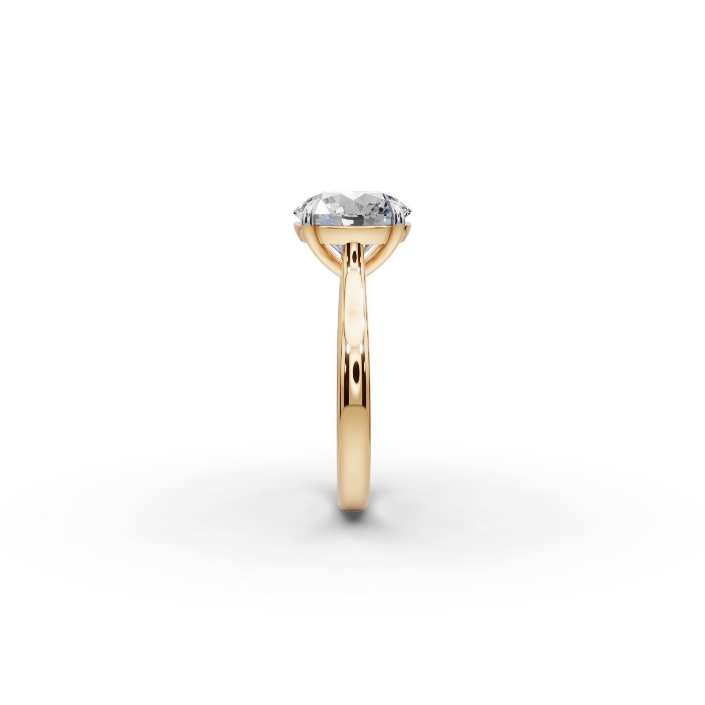 Midnight Line Round Lab-Grown Diamond Solitaire Ring in yellow gold