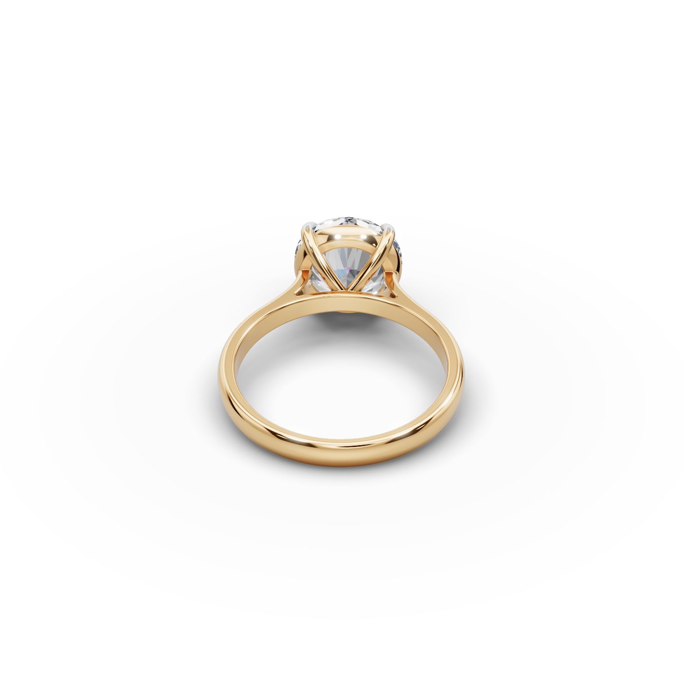 Midnight Line Round Lab-Grown Diamond Solitaire Ring in yellow gold