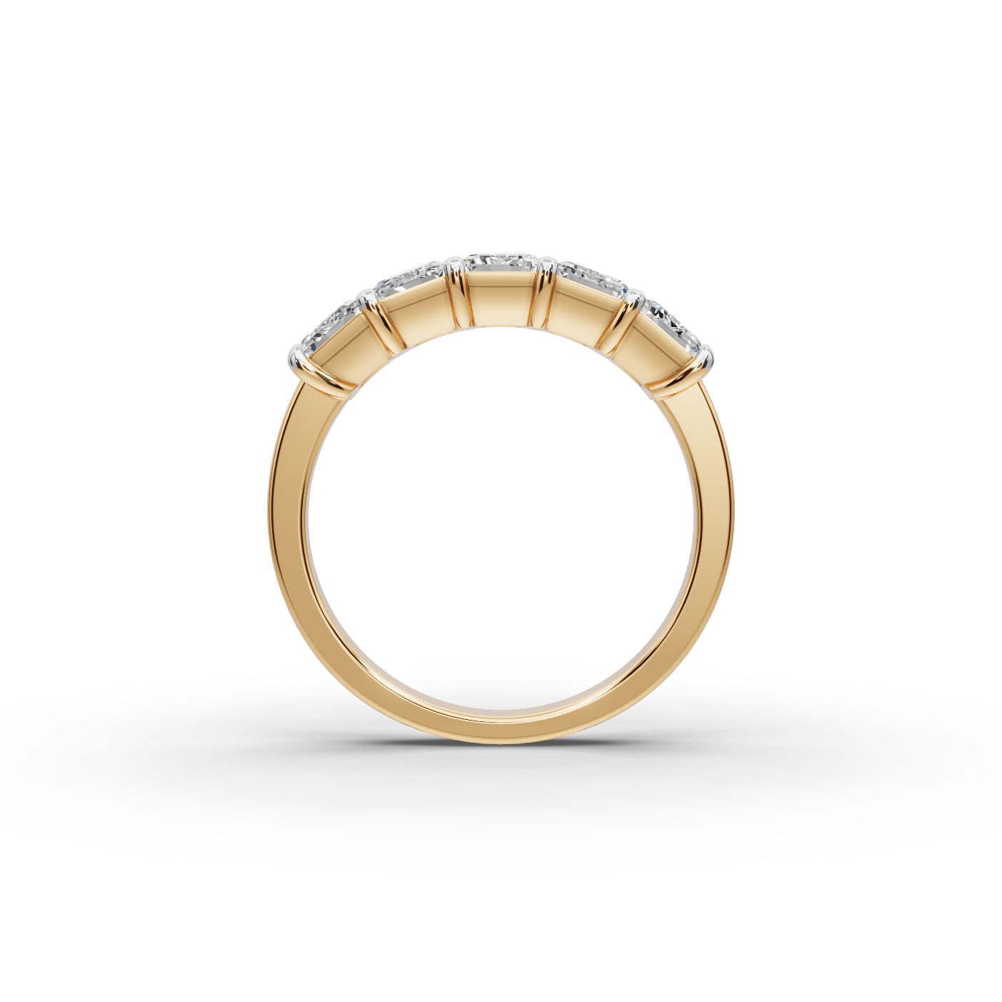 Endless Trail Emerald Lab-Grown Diamond Five Stone Ring in yellow gold