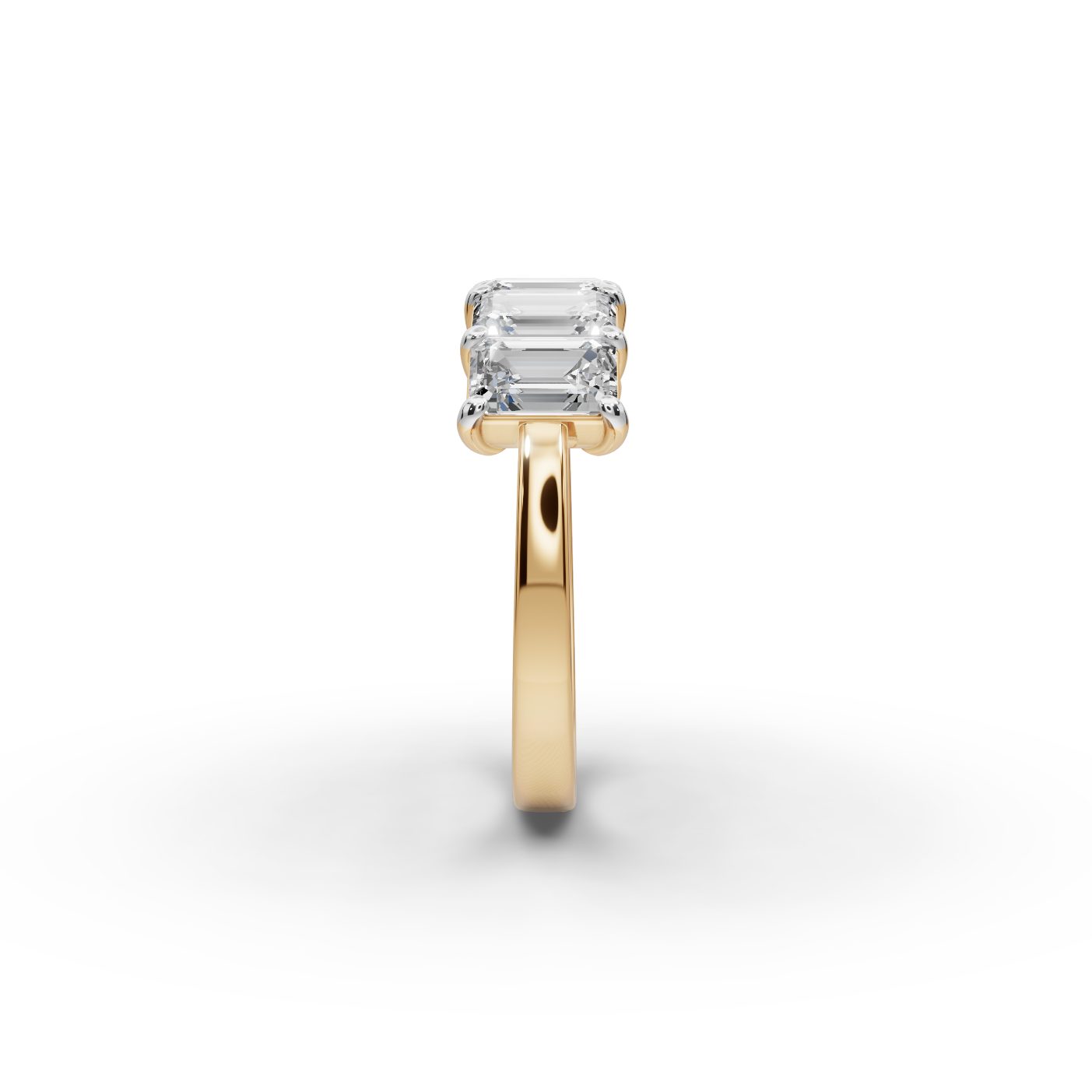 Endless Trail Emerald Lab-Grown Diamond Five Stone Ring in yellow gold