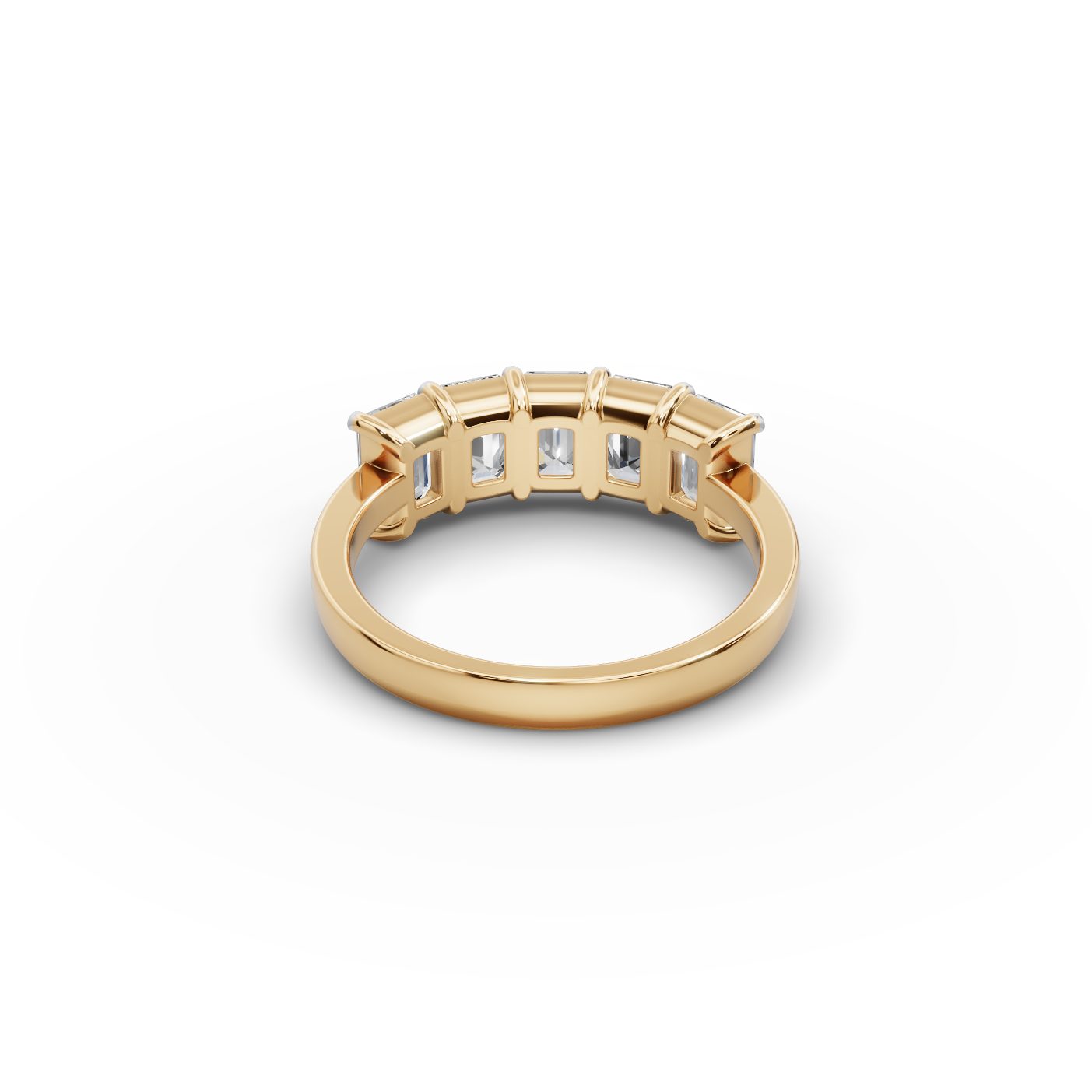 Endless Trail Emerald Lab-Grown Diamond Five Stone Ring in yellow gold