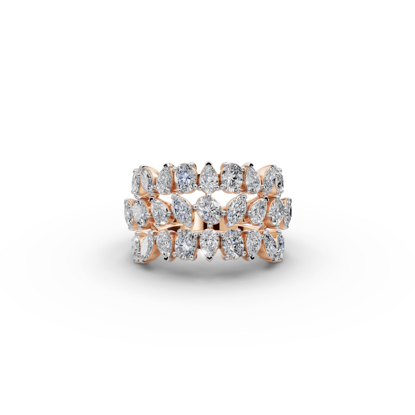 Delicate Reverie Oval Laboratory-Grown Diamond Bands Ring in rose gold