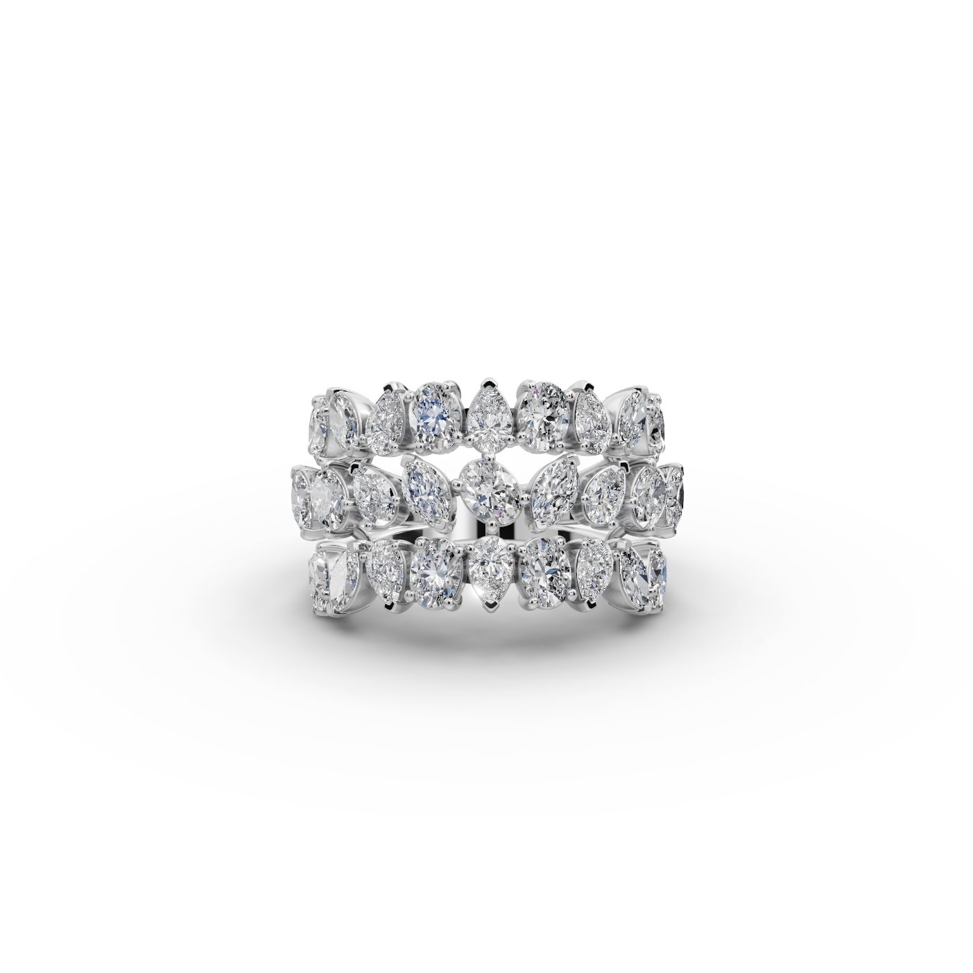 Delicate Reverie Oval Laboratory-Grown Diamond Bands Ring in white gold