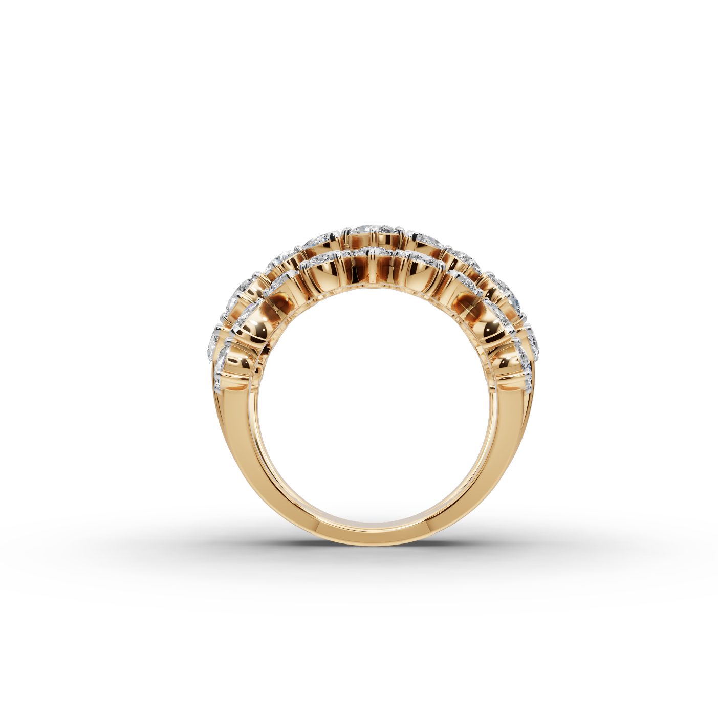 Delicate Reverie Oval Lab-Grown Diamond Bands Ring in yellow gold