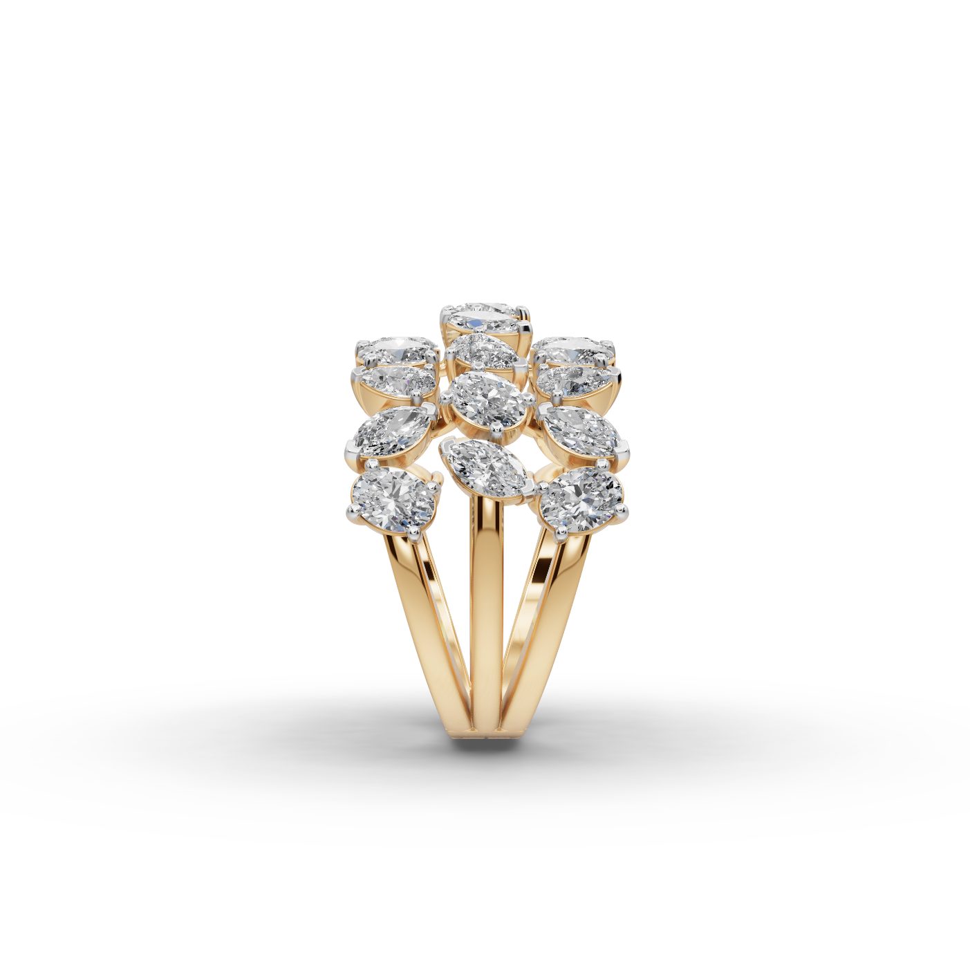 Delicate Reverie Oval Lab-Grown Diamond Bands Ring in yellow gold